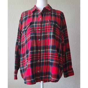 Old Navy Checked Women's The Boyfriend Shirt Button Up Sz‎ Medium Petite Preppy